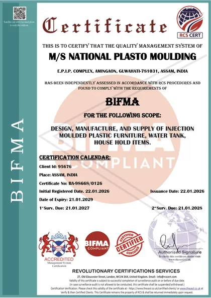 BIFMA certificate, Guwahati plant