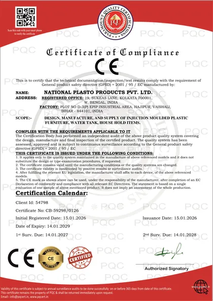 CE certificate, Hajipur plant